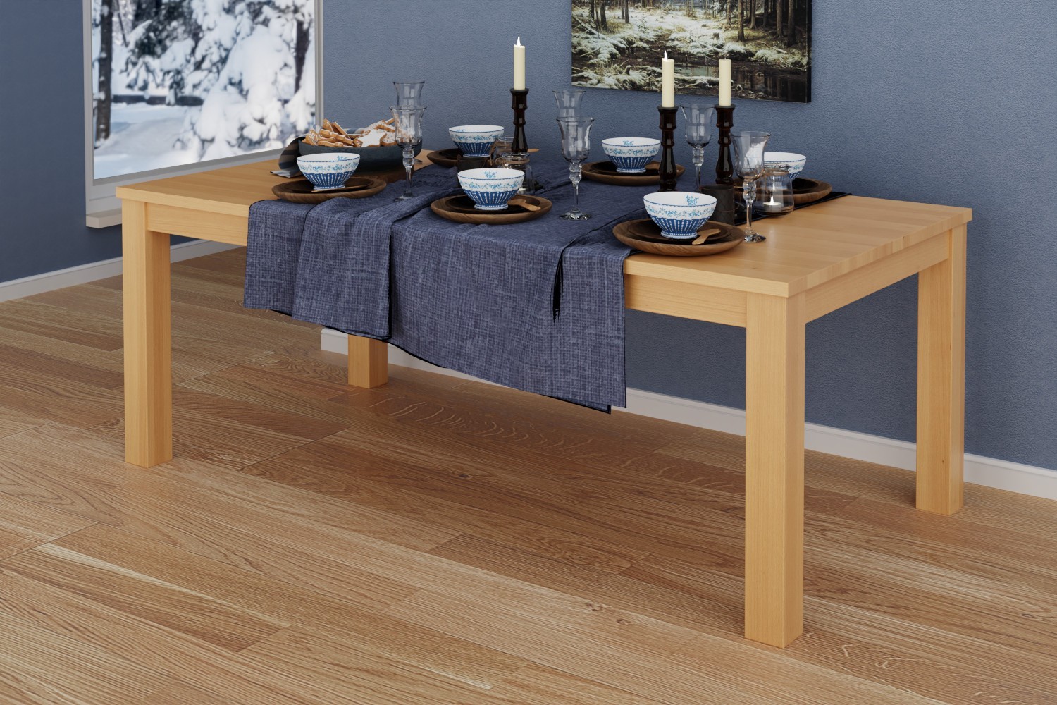 Masa dining din lemn masiv Lucca