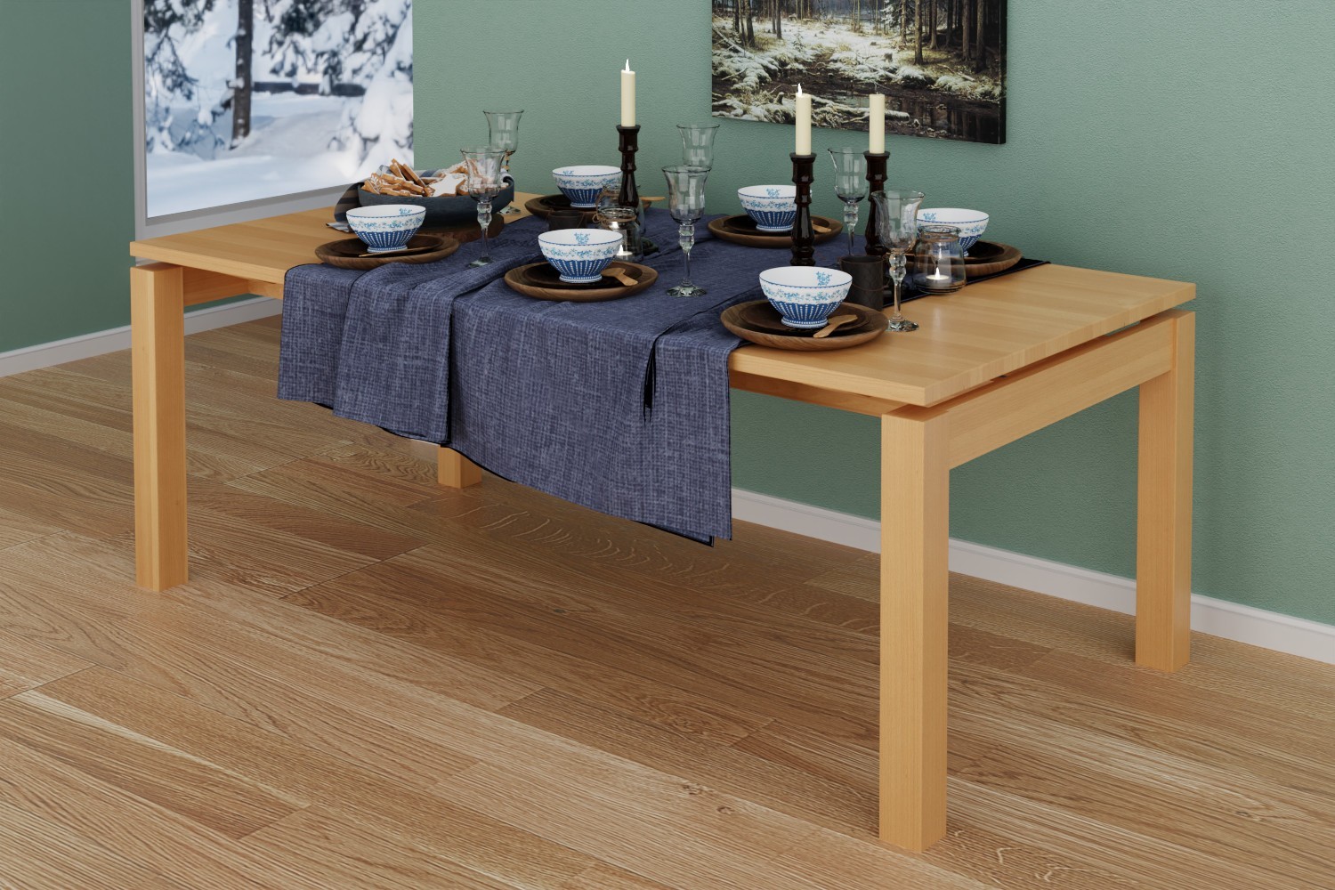 Masa dining din lemn masiv Tokyo