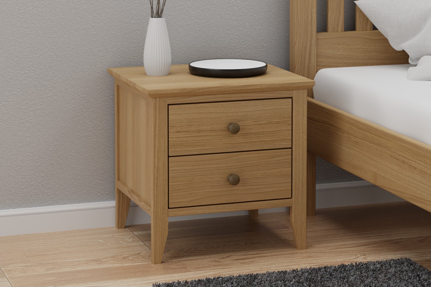 Noptiera din lemn masiv Shire