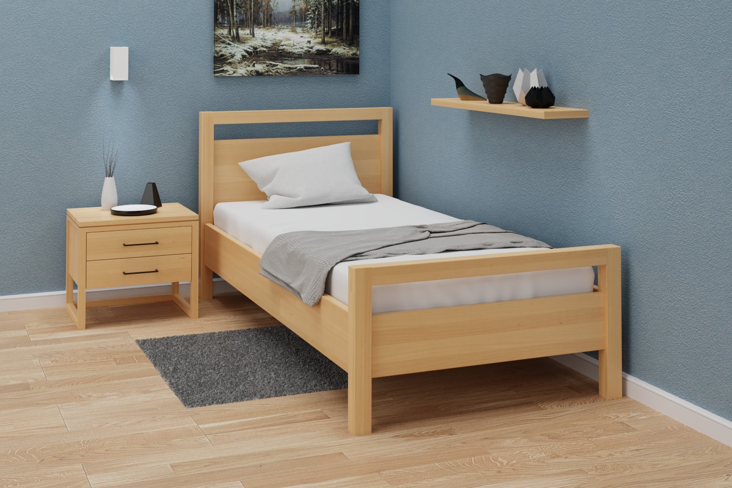 Pat din lemn masiv Aprilia