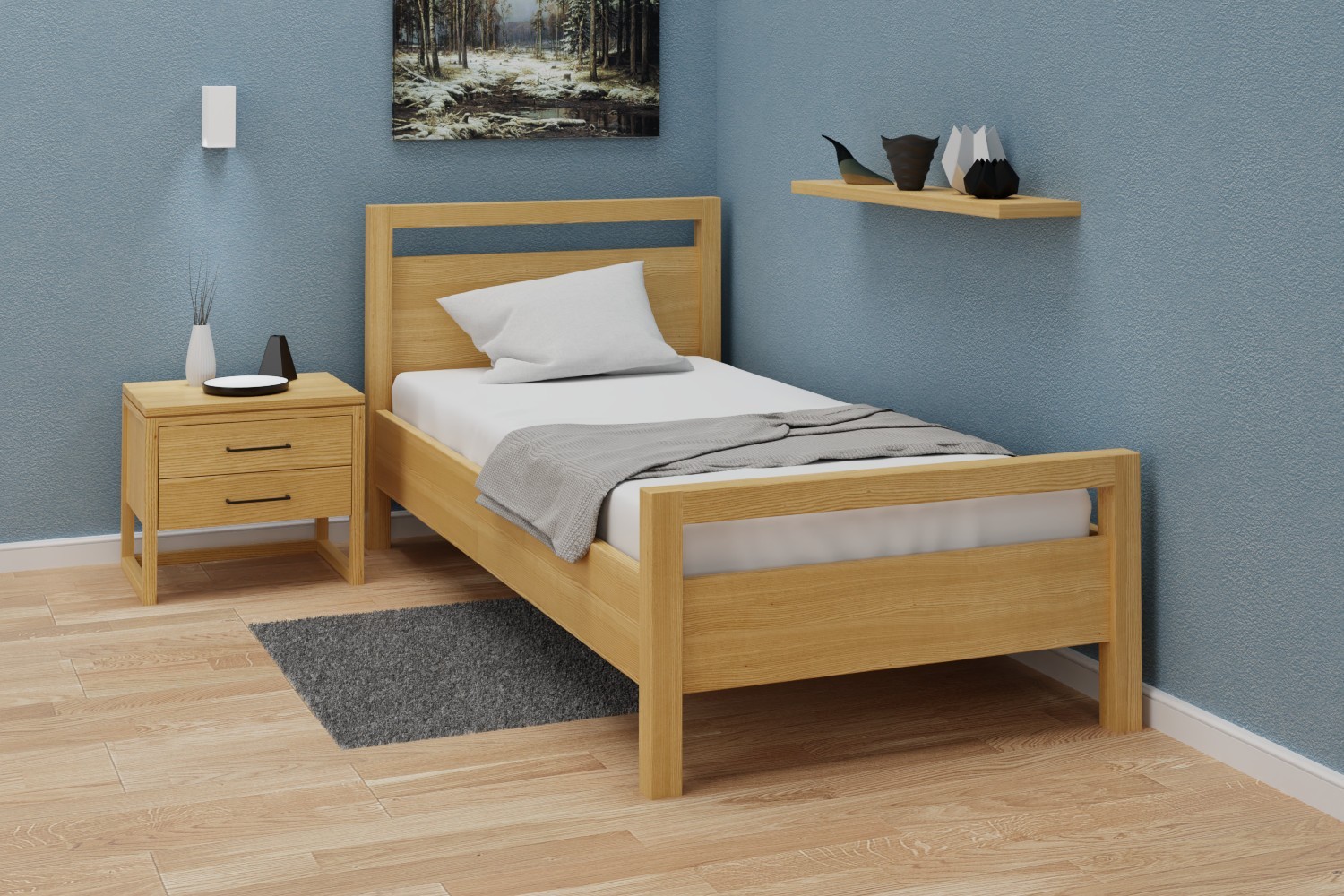 Pat din lemn masiv Aprilia