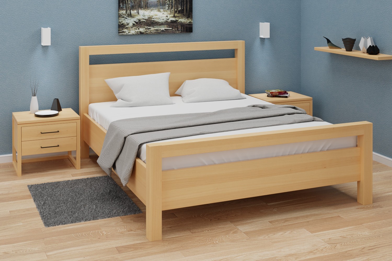 Pat din lemn masiv Aprilia