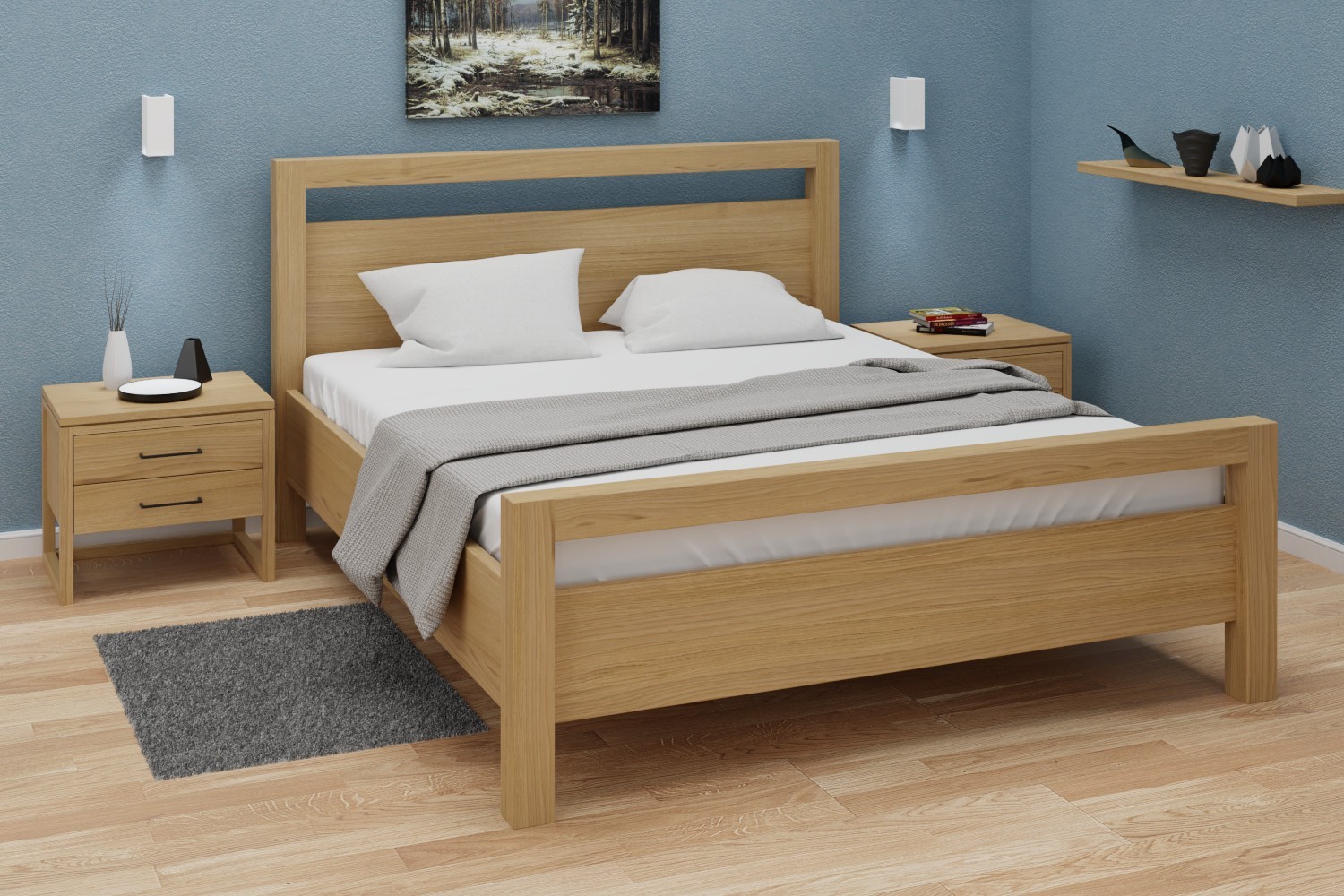 Pat din lemn masiv Aprilia