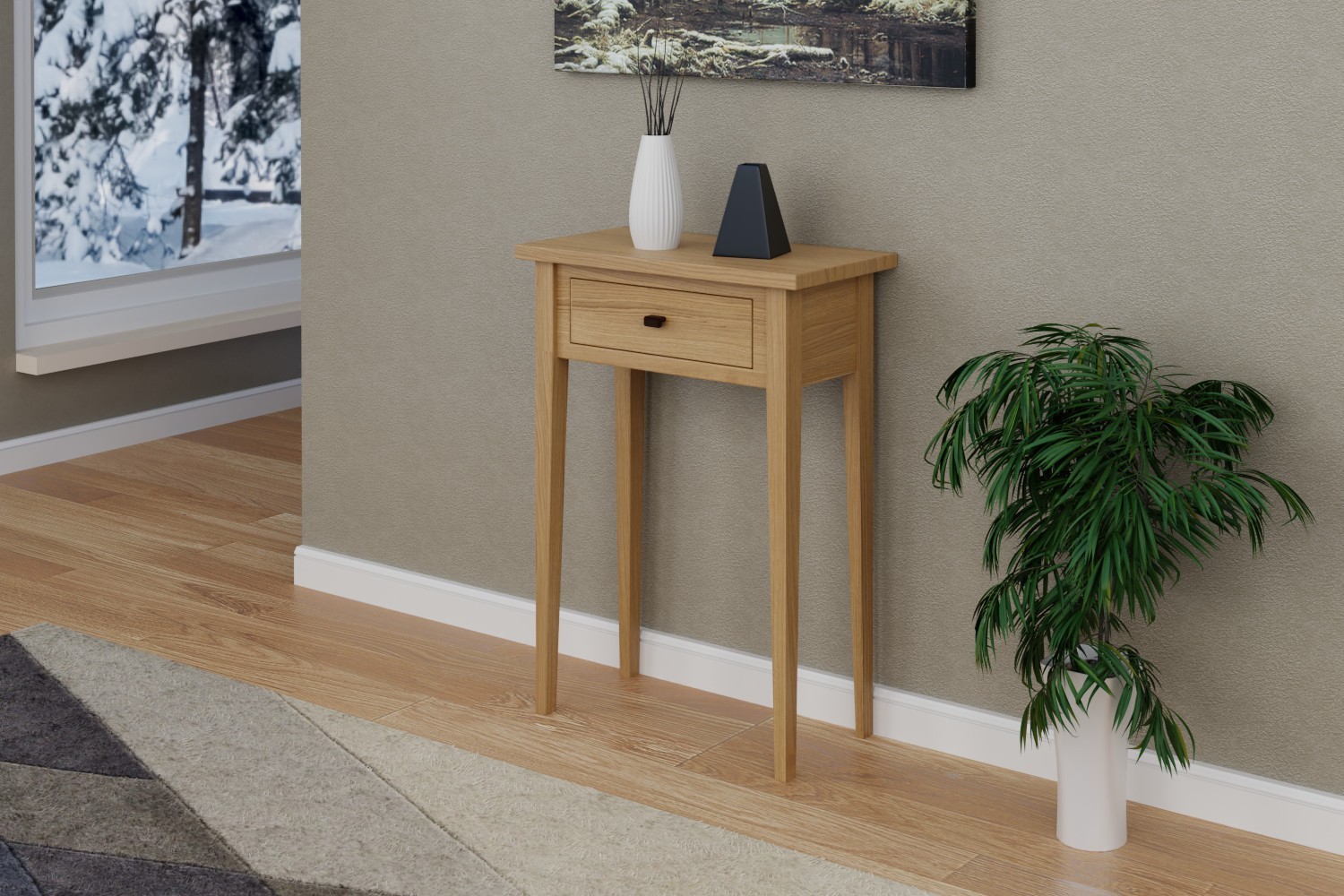 Masuta hol din lemn masiv Detroit