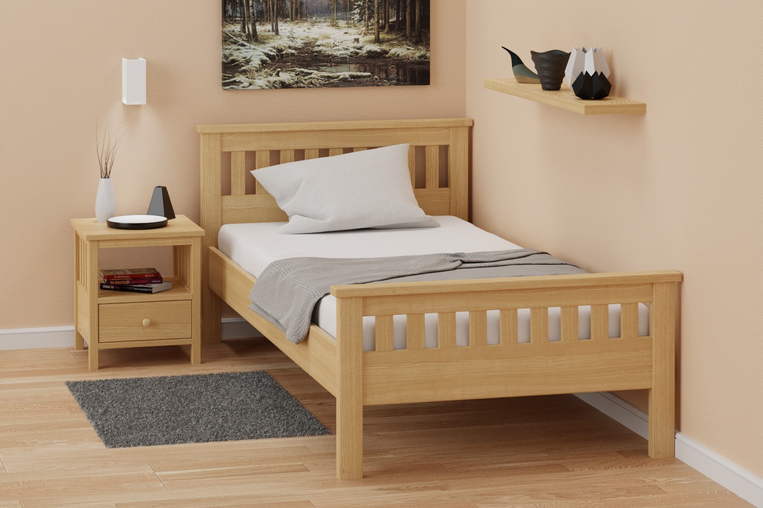 Pat din lemn masiv Dover