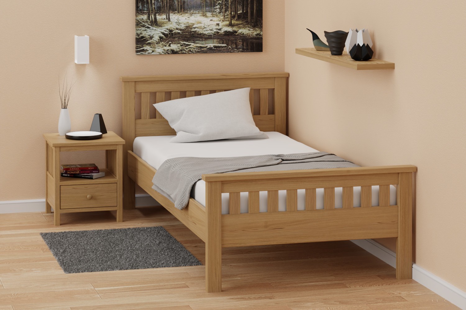 Pat din lemn masiv Dover
