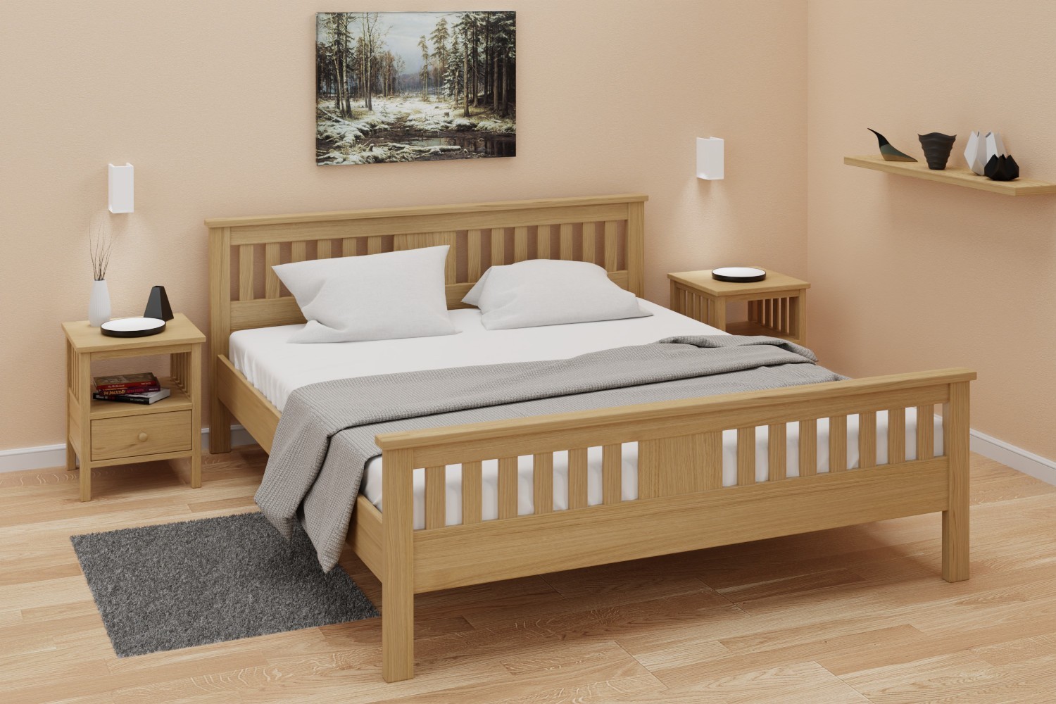 Pat din lemn masiv Dover