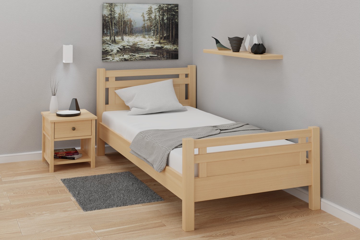 Pat din lemn masiv Cambridge