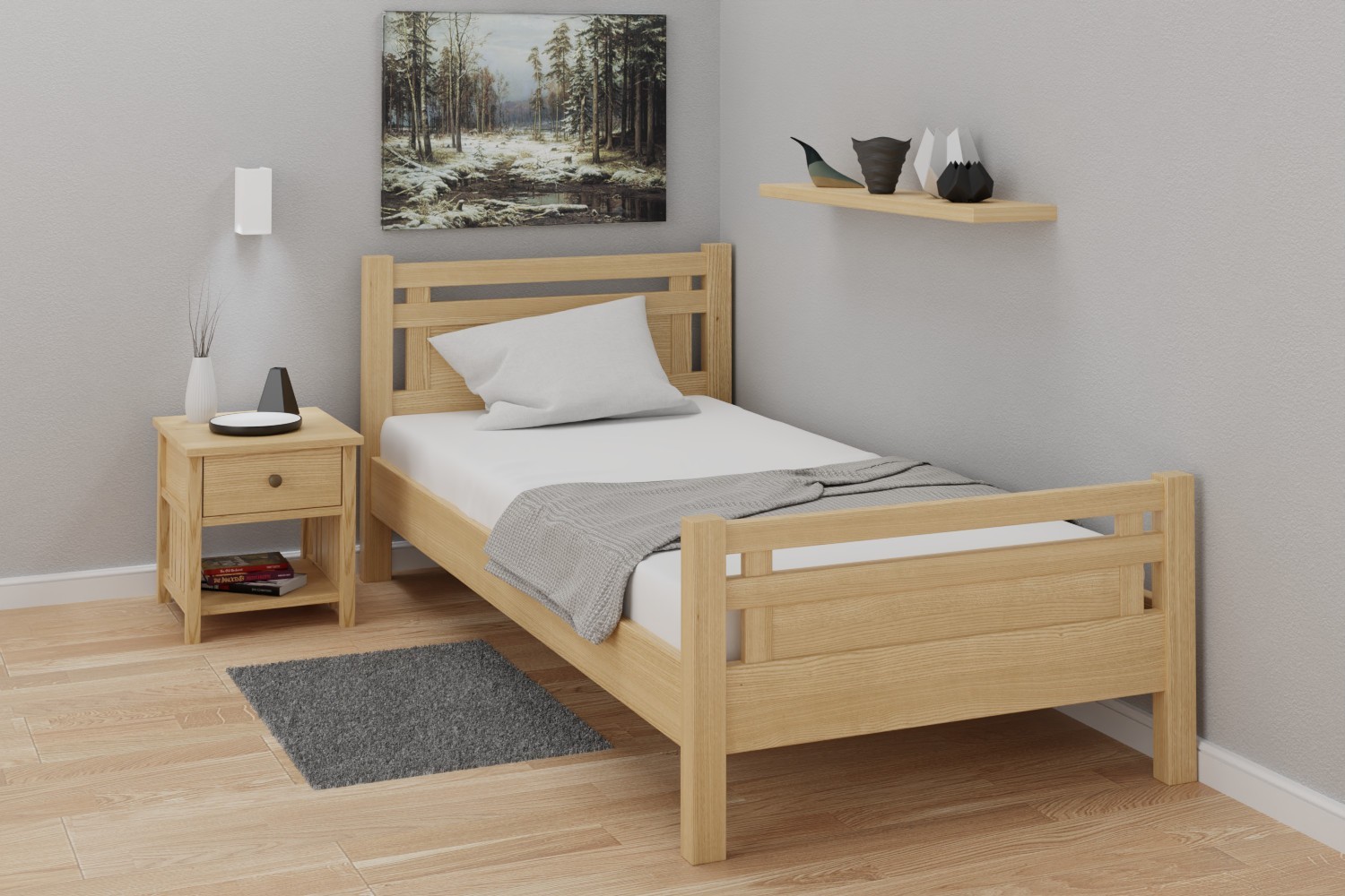 Pat din lemn masiv Cambridge