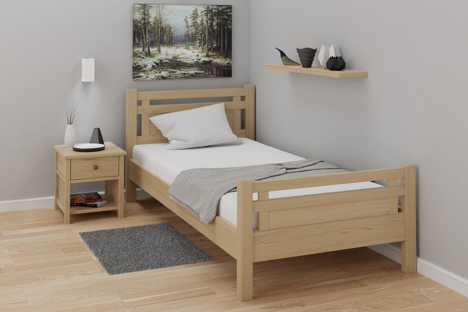 Pat din lemn masiv Cambridge
