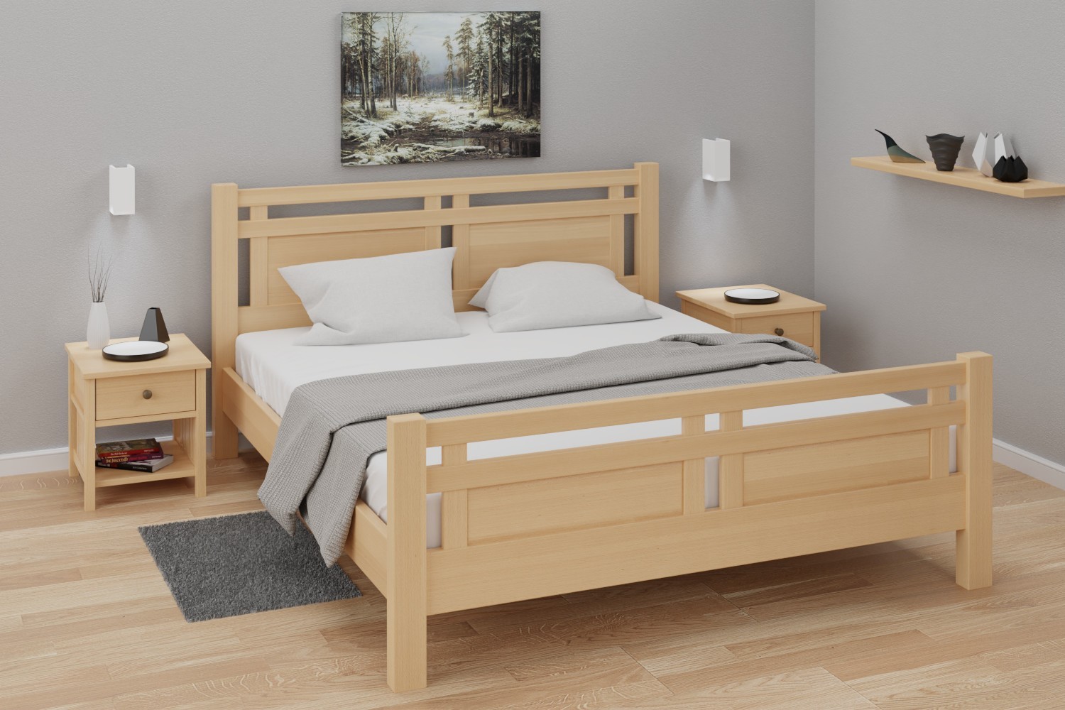 Pat din lemn masiv Cambridge