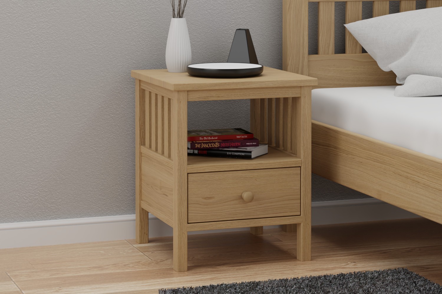 Noptiera din lemn masiv Dover